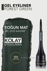 Mat bitişli jel eyeliner | 2.2 G Renk: 004 FOREST GREEN