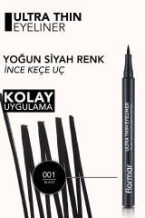 Yoğun siyah ince uçlu likit göz kalemi | 1 ML Renk: 001 BLACK