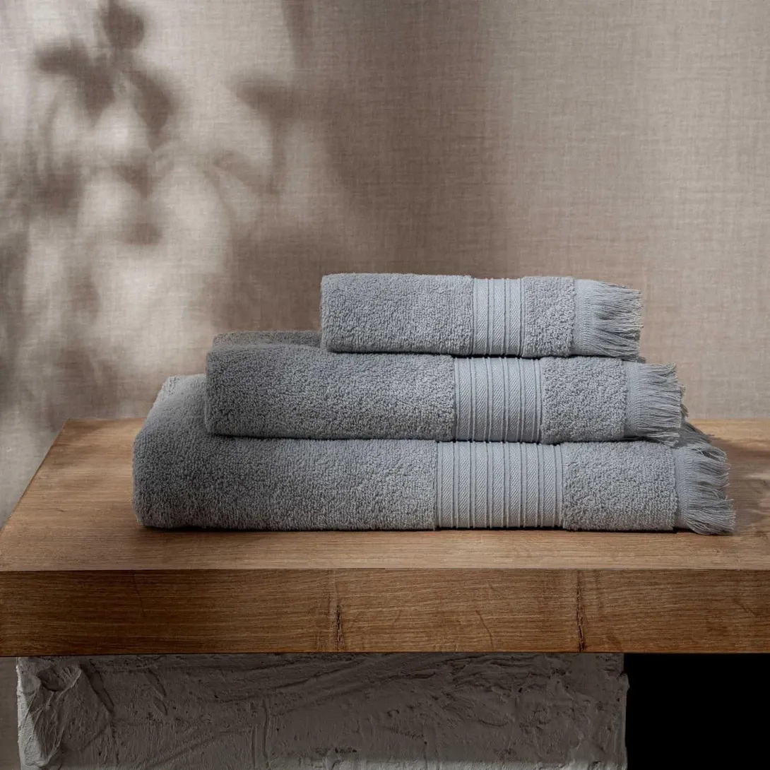 Green Black Aya 3-Piece Towel Set Gray
