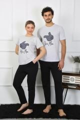 Akbeniz Erkek Pamuk Penye Sevgili Kombini Pijama Takımı Gri 50126 Tek Takım Fiyatıdır