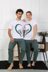 Akbeniz Erkek Pamuk Penye Sevgili Kombini Pijama Takımı Beyaz 50127 Tek Takım Fiyatıdır