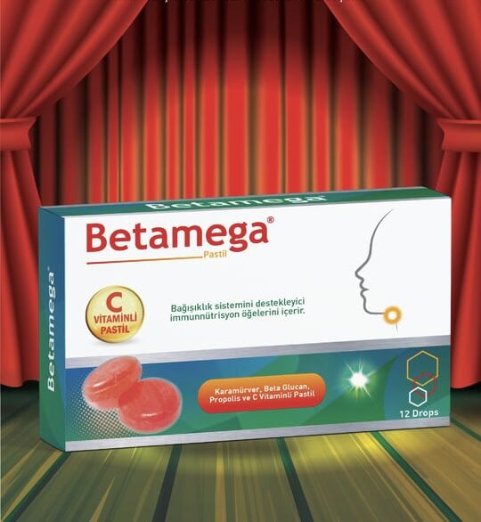 Betamega Betamega Pastil 12 Adet - Kara Mürver, Beta glukan, Propolis ve C Vitaminli