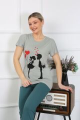 Akbeniz Kadın Kısa Kol Penye Pijama Takımı 4210