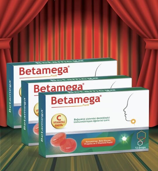 Betamega Betamega Pastil 12 Adet 3'lü Paket - Kara Mürver, Beta glukan, Propolis ve C Vitaminli