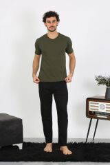 Akbeniz Erkek Penye Haki 3'lü Pijama Takımı 6848