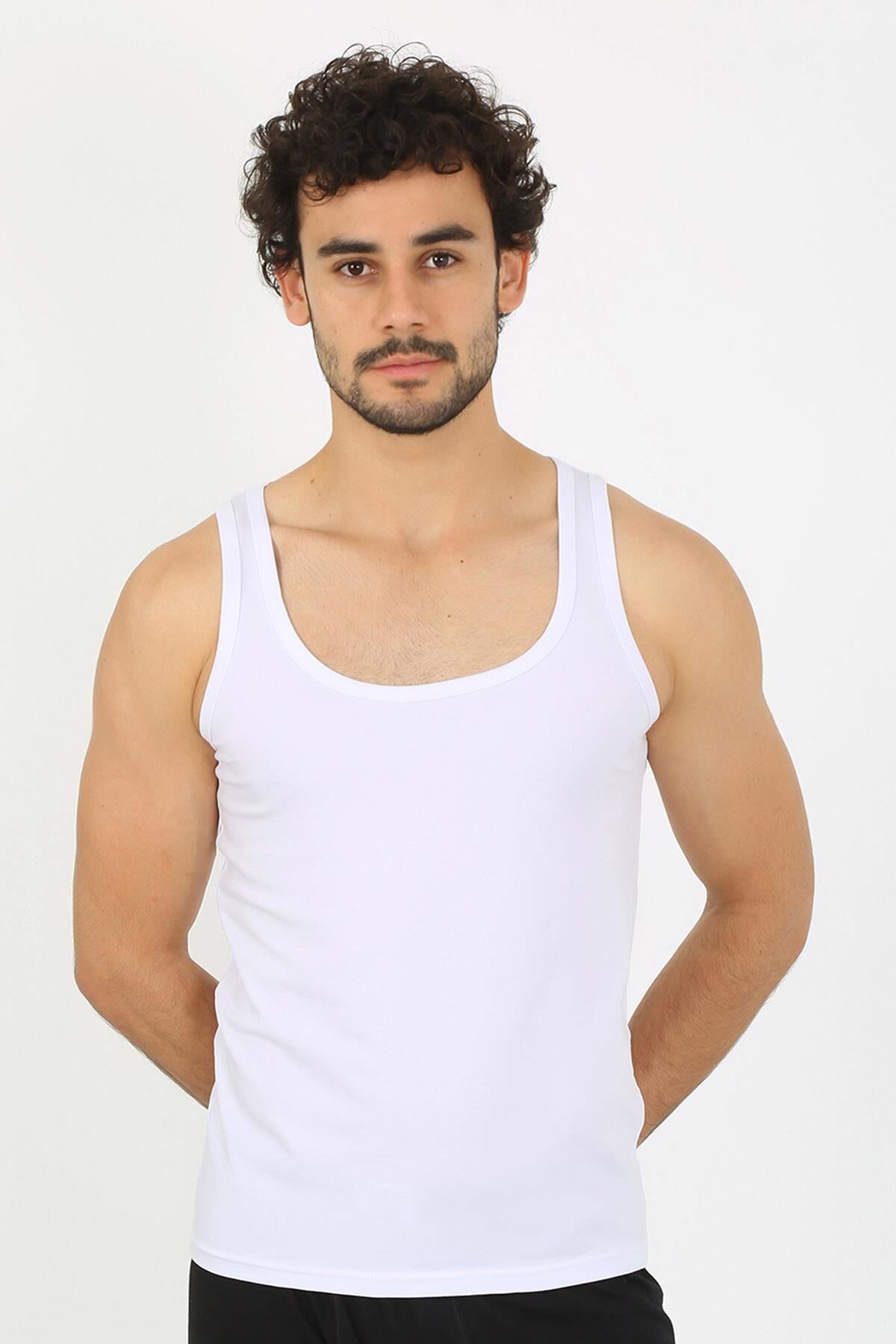 Akbeniz Erkek Penye Beyaz Atlet  6566