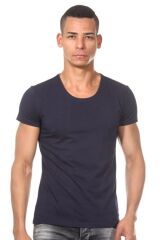 Bisiklet Yaka Lacivert Erkek T-Shirt L