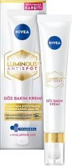 NIVEA Luminous630 Koyu Halka Karşıtı Göz Bakım Kremi 15 ml,Şişkinlik Görünümünü Azaltır,Aydınlık Göz Çevresi,Thiamidol,Kafein,Hyaluronik Asit