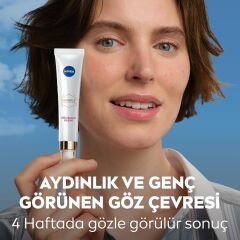 NIVEA Luminous630 Koyu Halka Karşıtı Göz Bakım Kremi 15 ml,Şişkinlik Görünümünü Azaltır,Aydınlık Göz Çevresi,Thiamidol,Kafein,Hyaluronik Asit