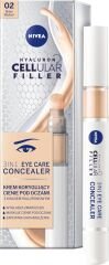 NIVEA Hyaluron Cellular Filler Renkli Göz Bakım Kremi 15 ml, Orta Ton, Göz Altı Kapatıcısı, Nemlendirici