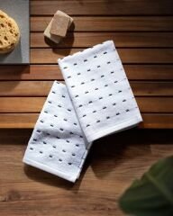 Leroy 2-Pack 100% Cotton Hand Towels - White