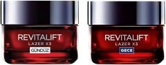 L’Oréal Paris Revitalift Lazer X3 Yoğun Yaşlanma Karşıtı Gece + Gündüz Bakım Kremi Seti