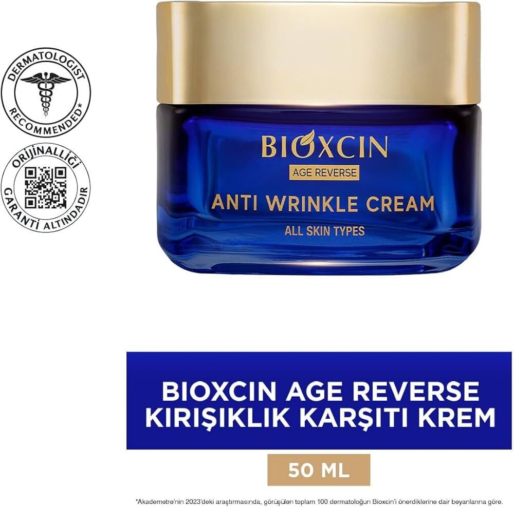 Bioxcin Age Reverse Kırışıklık Karşıtı Gece Kremi 50 ml – Retinol, Kolajen, Hyaluronik Asit ve Bitkisel Kompleks İçerikli – Sıkılaştırıcı ve Dolgunlaştırıcı Etki