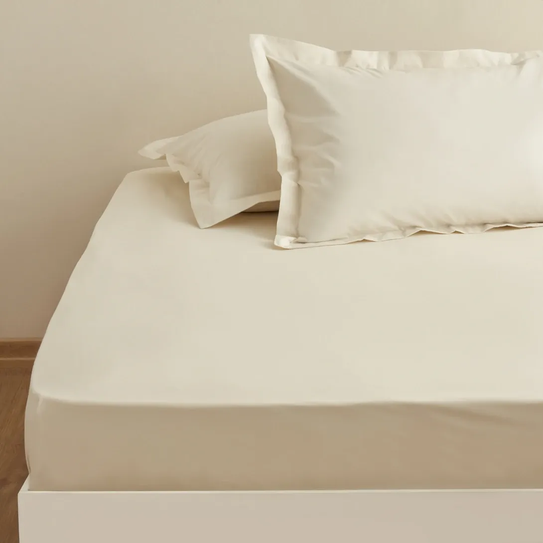 Karaca Home Lastikli Çarşaf Çift Kişilik Ekru