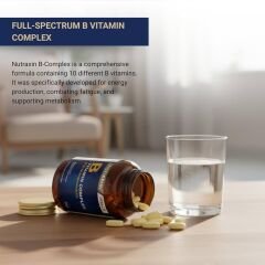 Nutraxin B Vitamin Complex – 10 Farklı B Vitamini İçerikli Takviye – 60 Tablet – Enerji, Sinir Sistemi ve Cilt Sağlığı İçin Destek
