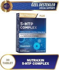 Nutraxin 5-HTP Complex 30 Tablet – L-Karnitin, Ginkgo Biloba, CoQ-10, Vitamin B6 & B12, Çinko ve Bitkisel Ekstreli Ruhsal ve Zihinsel Destek Takviyesi