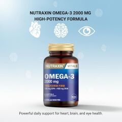 Nutraxin Vitals Omega-3 2000 mg EPA + DHA Balık Yağı içeren Takviye Edici Gıda (1 x 60 kapsül)