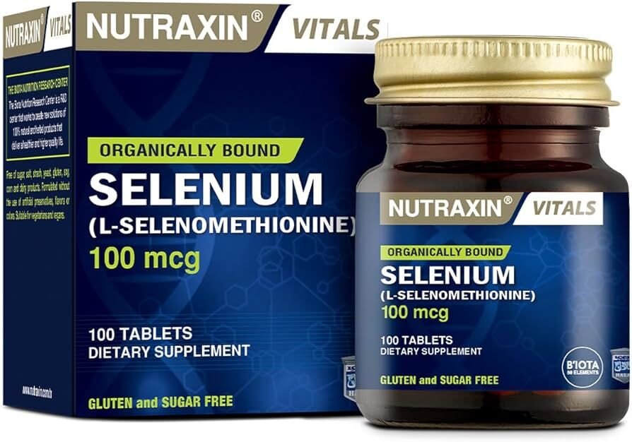 Nutraxin Vitals Selenium (L-Selenomethionine) 100 mcg 100 Kapsül Takviye Edici Gıda
