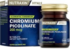 Nutraxin Vitals Chromum Picolinate 200 mcg 90 Tablet Takviye Edici Gıda