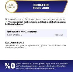 Nutraxin Vitals Chromum Picolinate 200 mcg 90 Tablet Takviye Edici Gıda