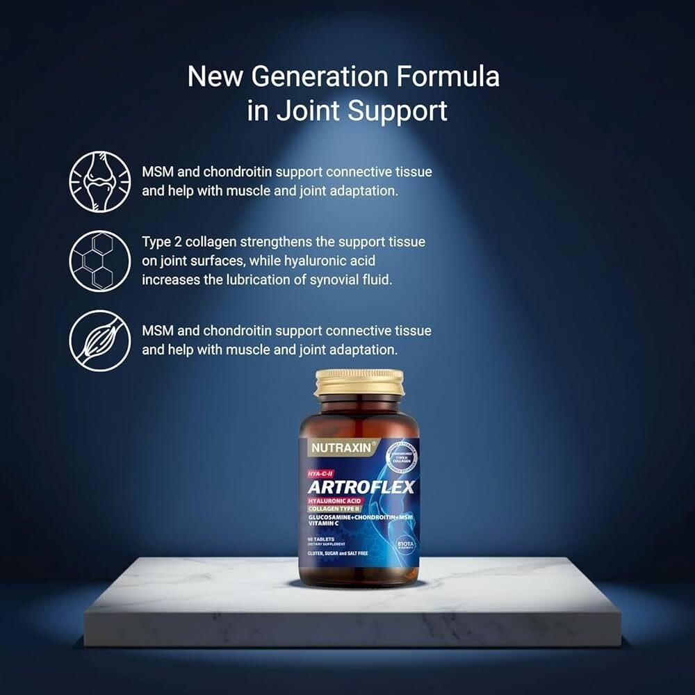 Nutraxin Artroflex HYA-C-II Hyaluronik Asit Glukozamin Kondrotin içeren Takviye Edici Gıda (1 x 90 Tablet)