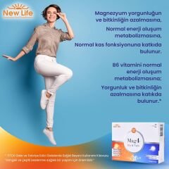 New Life Mag4 Day & Night Magnezyum 60 Tablet Sitrat - Malat - Taurat - Bisglisinat - B6 Vitamini