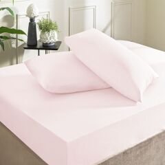 Taç Color Dreams Ranforce Tek Kişilik Çarşaf Seti Pudra