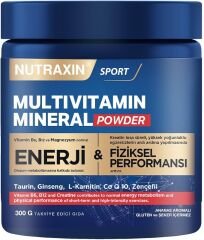 Nutraxin Multivitamin Mineral Complex – 12 Temel Mineral İçeren Günlük Destek – 300g – Vegan – Şekersiz ve Glutensiz