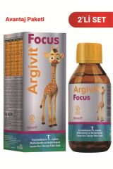 Argivit Argivit Focus Fosfotidilserin, L-Arjinin, Multivitamin ve Multimineral İçeren Sıvı 2’li Paket 150 ml - Portakal ve Vanilya Aromalı