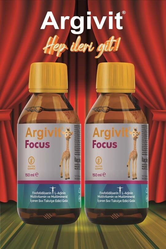 Argivit Argivit Focus Fosfotidilserin, L-Arjinin, Multivitamin ve Multimineral İçeren Sıvı 2’li Paket 150 ml - Portakal ve Vanilya Aromalı