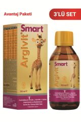 Argivit Argivit Smart (Fosfotidilserin, Kolin, L-Karnitin, L-Arjinin, Multivitamin, Multimineral) Şurup 150 ml 3’lü Paket - Portakal ve Vanilya Aromalı