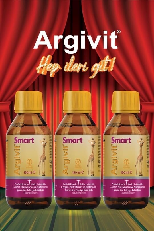 Argivit Argivit Smart (Fosfotidilserin, Kolin, L-Karnitin, L-Arjinin, Multivitamin, Multimineral) Şurup 150 ml 3’lü Paket - Portakal ve Vanilya Aromalı