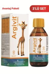 Argivit Argivit Classic L-Arjinin, Multivitamin ve Multimineral İçeren Sıvı 150 ml 3'lü Paket - Portakal ve Vanilya Aromalı