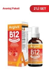 Argivit Argivit Active Plus B12 Vitamin 2'li Paket (Metilkobalamin, Hidroksikobalamin ve Adenozilkobalamin) Sprey 30 ml