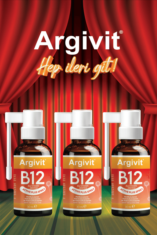 Argivit Argivit Active Plus B12 Vitamin 3'lü Paket (Metilkobalamin, Hidroksikobalamin ve Adenozilkobalamin) Sprey 30 ml