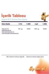 Argivit Argivit Active Plus B12 Vitamin 3'lü Paket (Metilkobalamin, Hidroksikobalamin ve Adenozilkobalamin) Sprey 30 ml