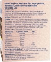 Dynavit Mag Focus 15 Çiğneme Tab - Magnezyum Malat & Sitrat, Fosfotidilserin, B6 & B12 Vitamini - Odaklanma