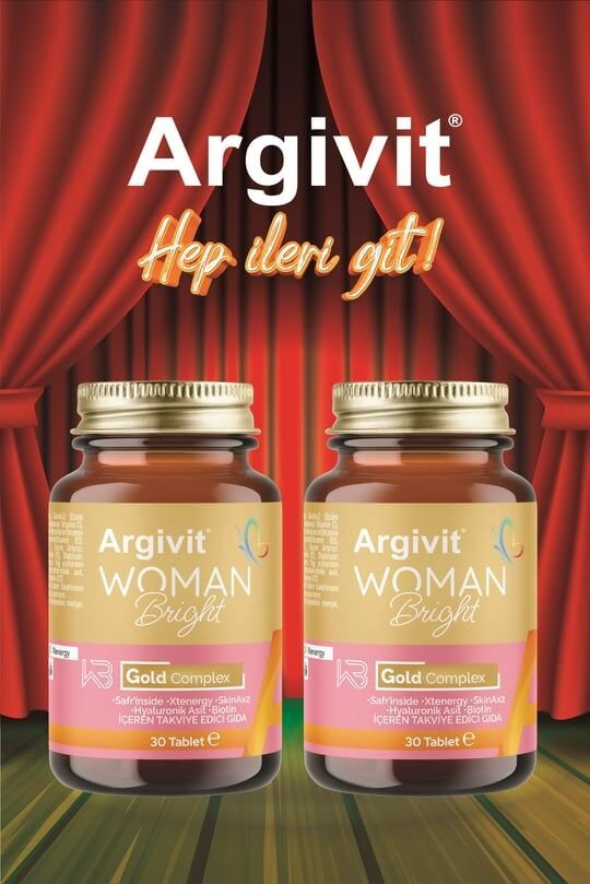 Argivit Argivit Woman Bright Tablet 30 Tablet 2’li Paket (Hyaluronik Asit, Safran, Fosfotidilserin)
