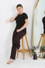 Akbeniz Kadın Kısa Kol Pamuk Penye Pijama Takım Siyah 4214