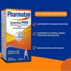 Pharmaton Essential Men 30 Tablet - Magnezyum, Vitamin B, Vitamin D, Multivitamin ve Mineraller