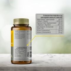Talya Kalsiyum, Magnezyum, Çinko, Vitamin D İçeren Takviye Edici Gıda - Gıda Takviyesi - 60 Tablet