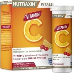 Nutraxin Vitals Vitamin C 28 Çiğnenebilir Tablet Takviye Edici Gıda