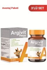 Argivit Argivit Focus 3’lü Paket L-Arjinin, Fosfotidilserin, Demir, Multivitamin ve Multimineral İçeren Tablet 30 Table