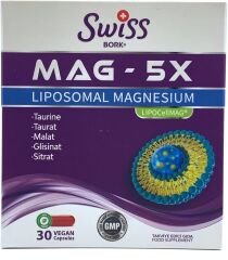 Swiss Bork® MAG - 5X Magnezyum 450 mg 30 Vegan Kapsül