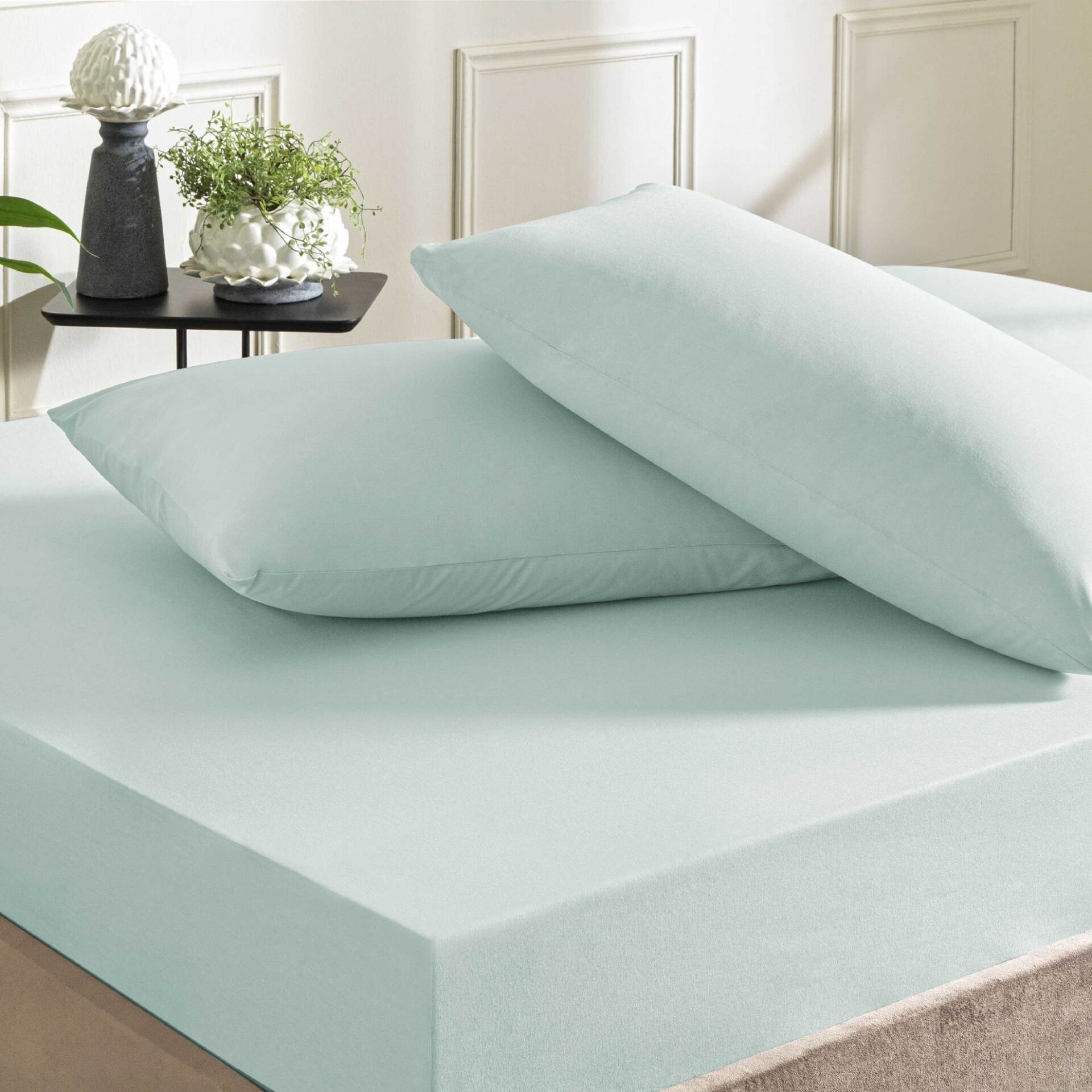 Taç Ranforce Lastikli Queen Size Çarşaf Set Mavi