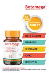 Betamega Betamega Tablet 30 Tablet 3'lü Paket Betaglukan, Propolis Ekstraktı, C Vitamini, Çinko, Selenyum