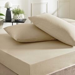 Taç Ranforce Lastikli Queen Size Çarşaf Set Vizon