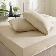 Taç Ranforce Lastikli Queen Size Çarşaf Set Vizon
