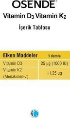 Osende D3K2 Damla 20 Ml