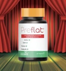 Preflat Preflat Lipaz, Proteaz, Amilaz ve Probiyotik İçeren 30 Kapsül 2'li Paket